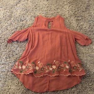 Blush Pink Cold Shoulder Top